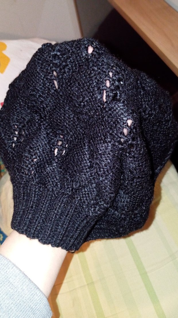 Siyah Örgü Kadın Bere - Görsel 2