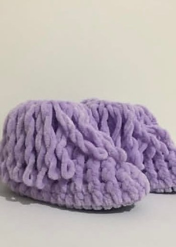 Çocuklar İçin Renkli Örgü Ev Pandufu - Görsel 2