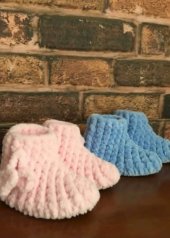 Çocuklar İçin Renkli Örgü Ev Pandufu - Görsel 3