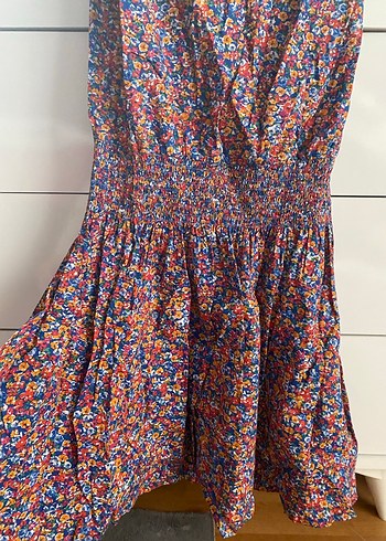 Renkli Bohem V-Yaka Askılı Elbise - Görsel 3