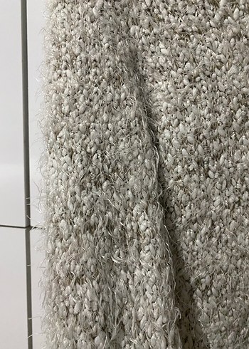 Gri Örgü Kadın Hırka Midi Boy Rahat Kesim - Görsel 6