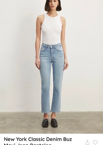 Kadın Normal Kesim Midi Denim Jean - Görsel 2