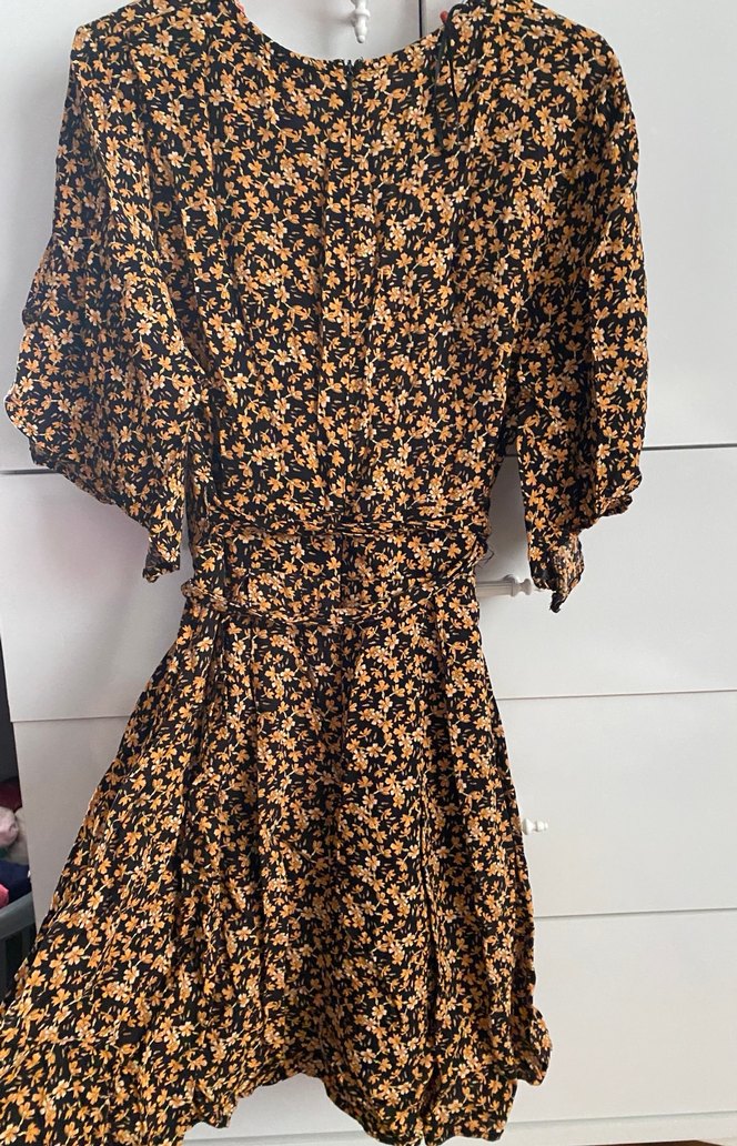 Bohem V Yakalı şortlu Desenli Midi Elbise - Görsel 5