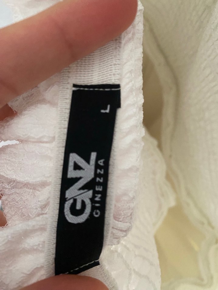 Beyaz Keten Pilili Midi Elbise - Görsel 4