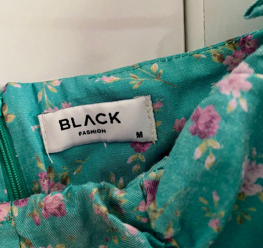 Turkuaz Drapeli Mini Bohem Elbise - Görsel 3