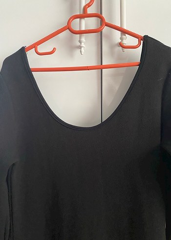 Siyah V Yaka Midi Kadın Elbise - Görsel 3