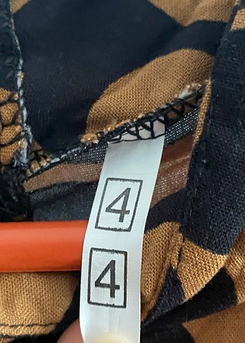 Desenli Kahverengi Uzun Kollu Kadın Elbise - Görsel 6