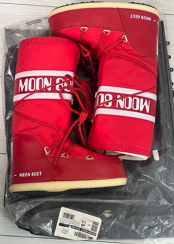 Kırmızı Kadın Kar Botu Moon Boot - Görsel 5
