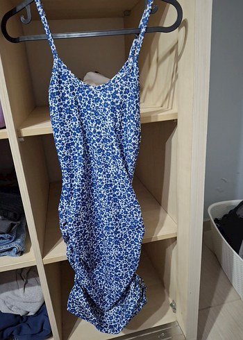 Çiçek Detaylı Drapeli Mini Elbise - Görsel 2