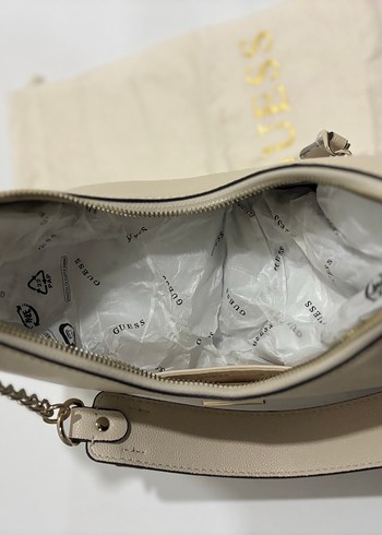 Guess Bej Deri Kadın Çanta - Görsel 5