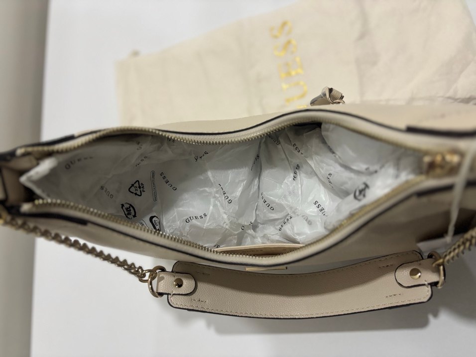 Guess Bej Deri Kadın Çanta - Görsel 5