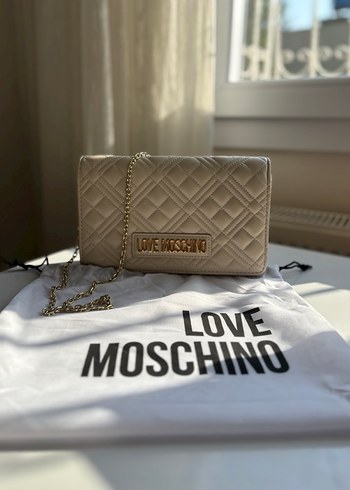 Love Moschino Zincir Detaylı Bej Deri Çanta - Görsel 2