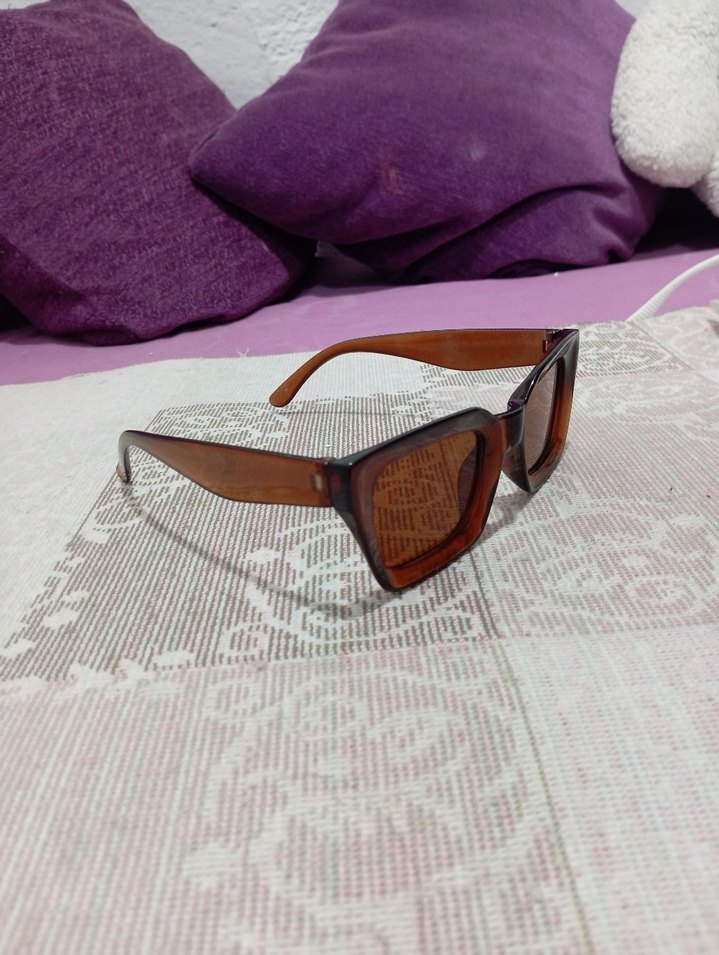 Şeffaf Koyu Kahverengi Kadın Güneş Gözlüğü - Görsel 2