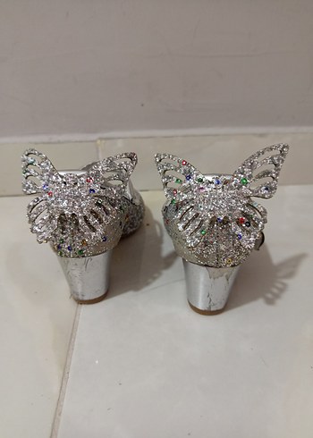 Kız Çocuk Simli Metalik Babet Kanatlı - Görsel 2