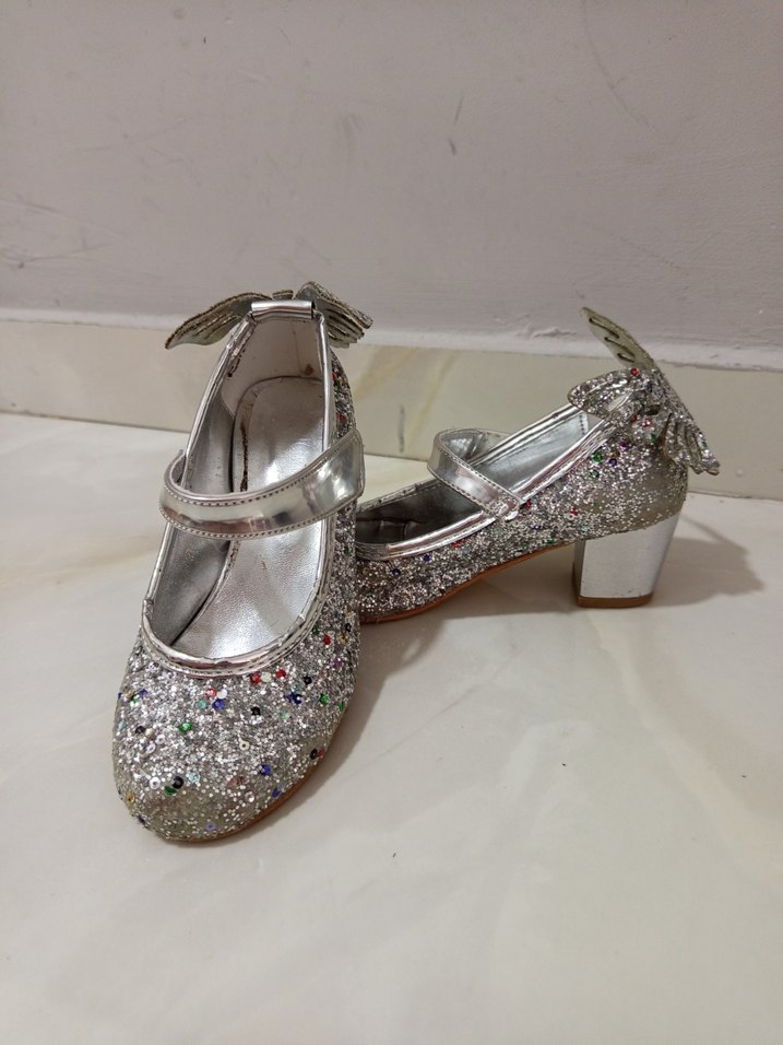 Kız Çocuk Simli Metalik Babet Kanatlı - Görsel 3