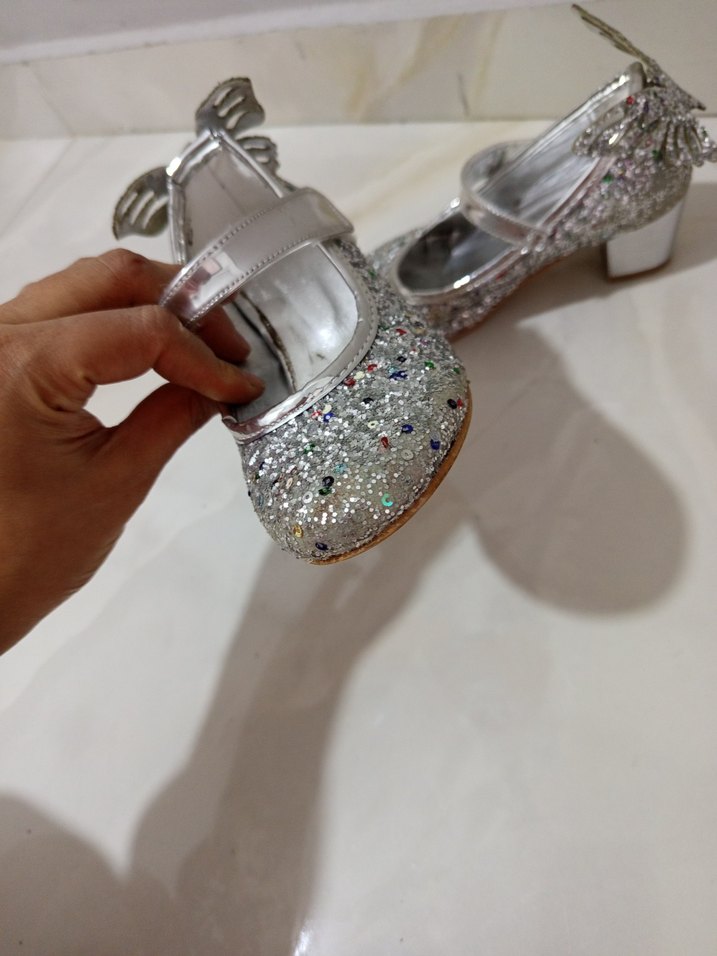 Kız Çocuk Simli Metalik Babet Kanatlı - Görsel 4