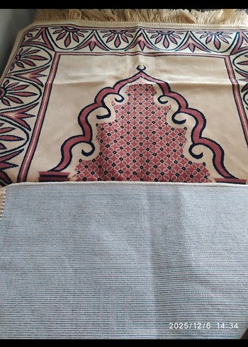 SIFIR Bordo Renkli Geleneksel Desenli Seccade - Görsel 5