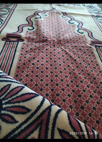 SIFIR Bordo Renkli Geleneksel Desenli Seccade - Görsel 3