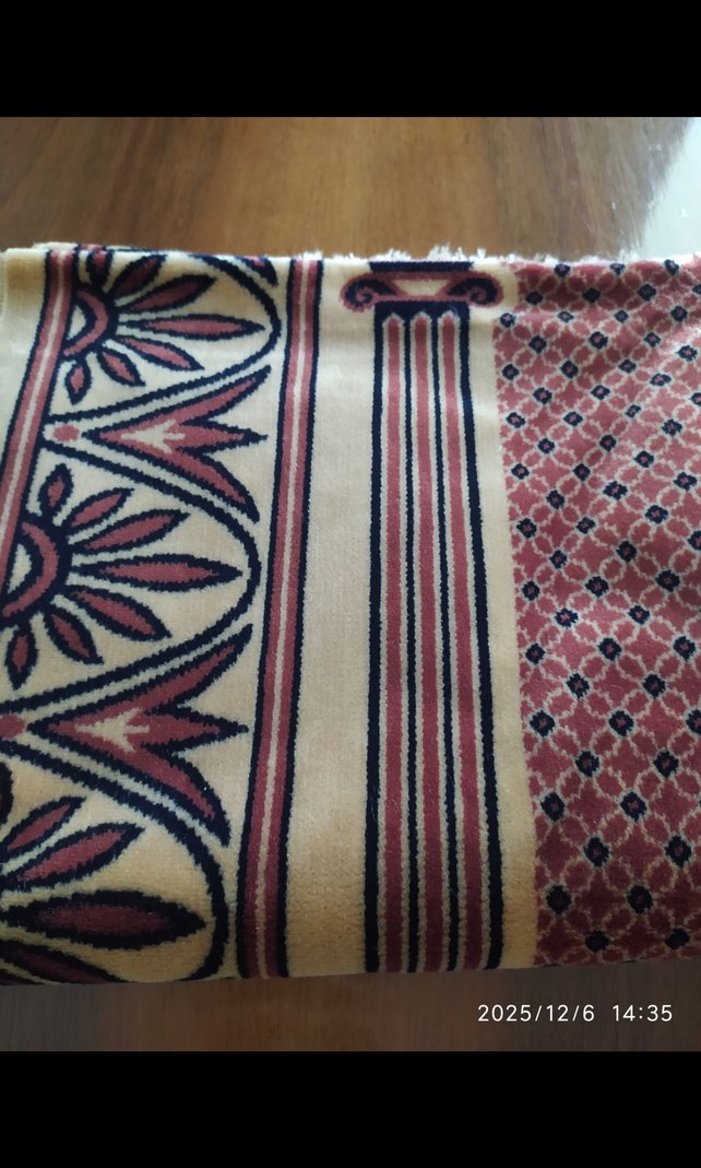 SIFIR Bordo Renkli Geleneksel Desenli Seccade - Görsel 4