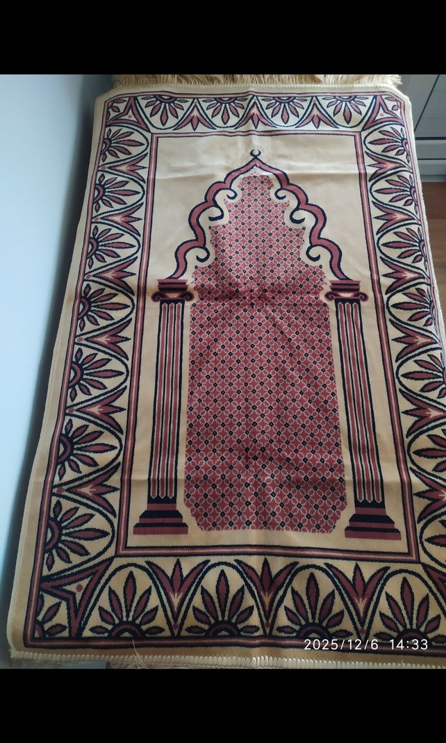 SIFIR Bordo Renkli Geleneksel Desenli Seccade - Görsel 2