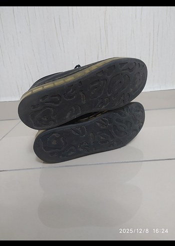 Siyah Deri Görünümlü Kadın Sneakers - Görsel 5