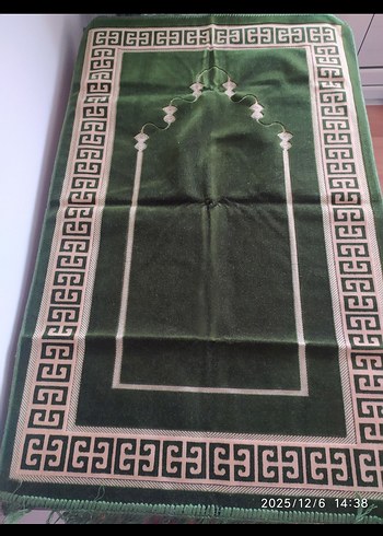 SIFIR Koyu Yeşil Nakışlı Geleneksel Seccade - Görsel 2