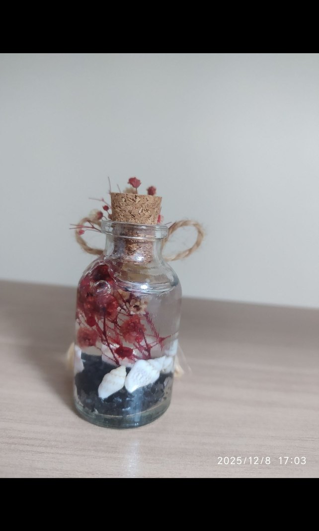 Bohem Tarzı El Yapımı Dekoratif Şişe - Görsel 3