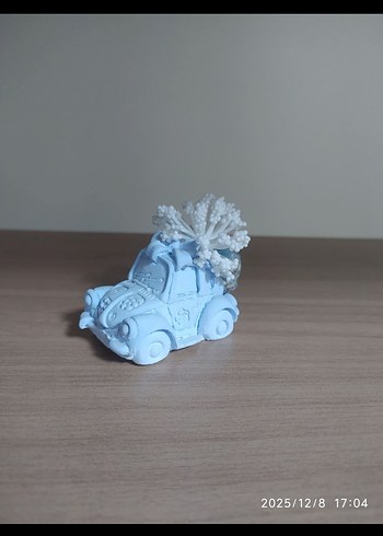 Pastel Turkuaz Dekoratif Taş Araba - Görsel 2