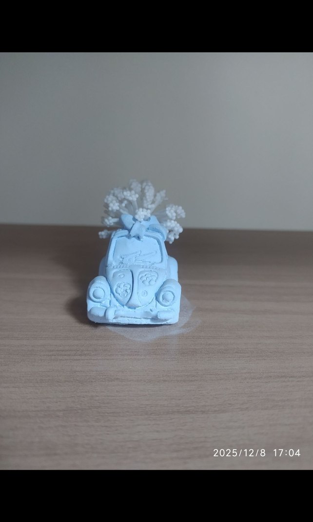 Pastel Turkuaz Dekoratif Taş Araba - Görsel 3