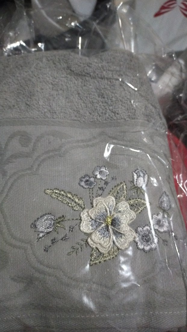 Nakışlı Beyaz Bohem Havlu - Görsel 2