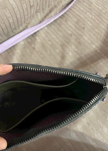 Lila Yılan Derisi Desenli Deri Kadın Çanta - Görsel 3