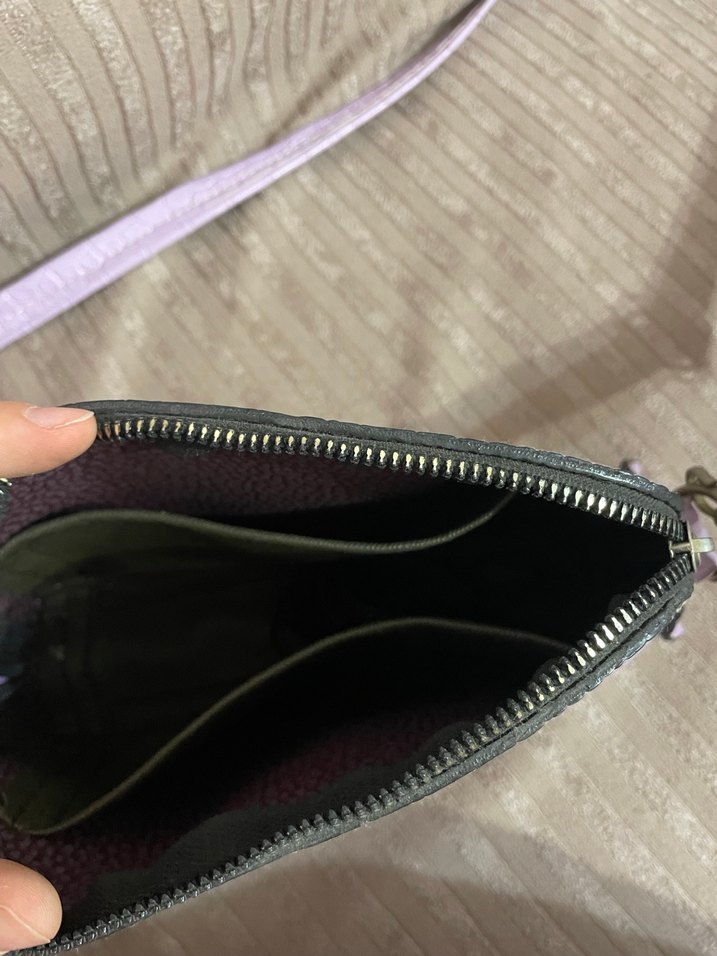 Lila Yılan Derisi Desenli Deri Kadın Çanta - Görsel 3