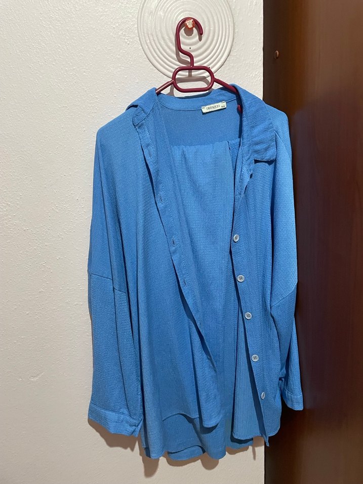 Mavi gömlek pantalon takımı - Görsel 2