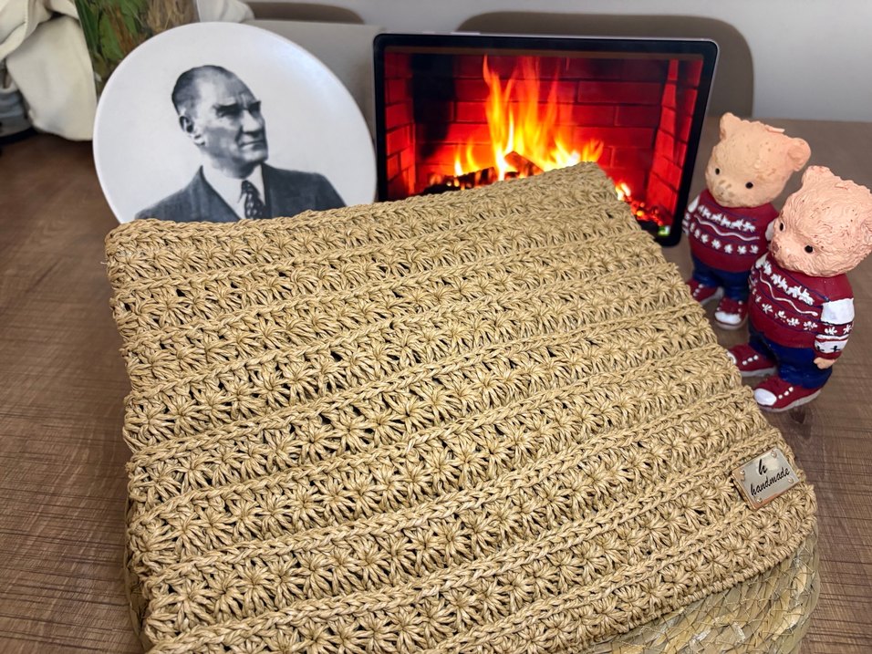 Bej Örgü çanta - Görsel 3