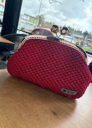 Bordo Örgü Kadın Çanta - Görsel 4