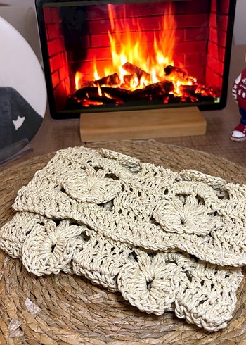 Bej Nakışlı Örgü Bohem Kadın Clutch Çanta - Görsel 4