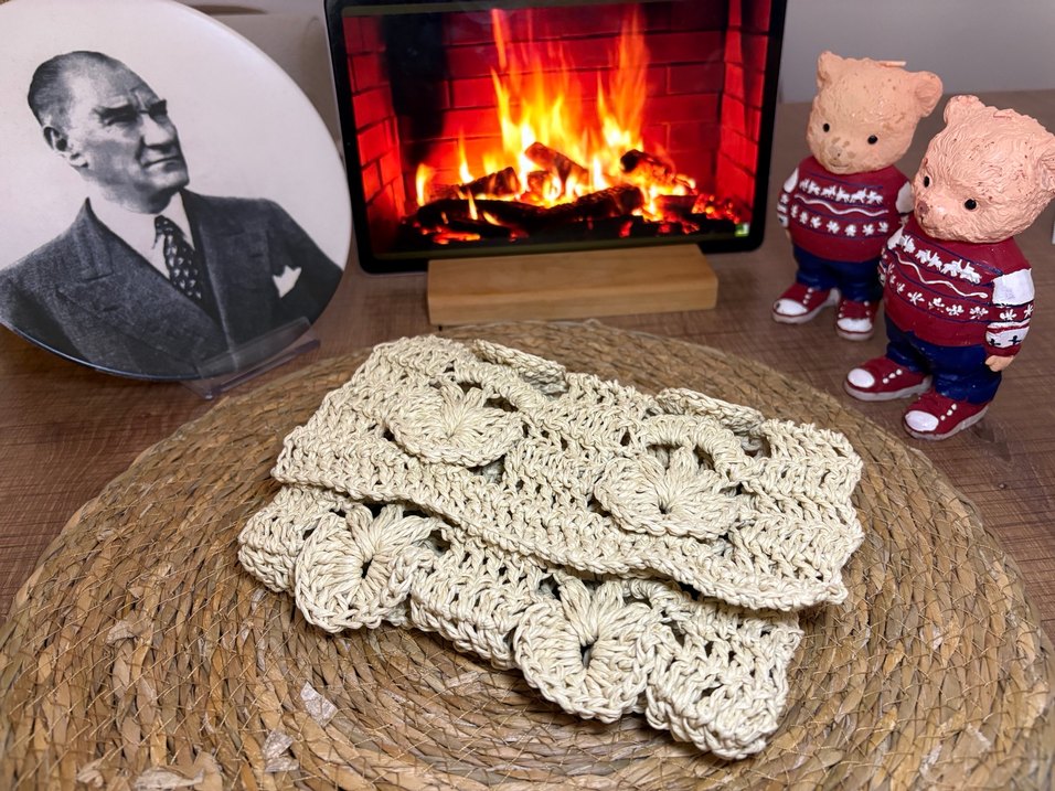 Bej Dantel Detaylı Örgü Bohem Kadın Portföy Çanta - Görsel 2