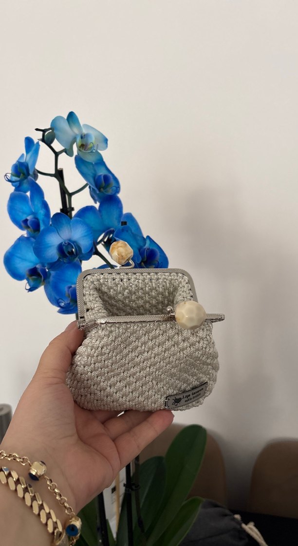 Gri Örgü Kadın Cüzdan - Görsel 3