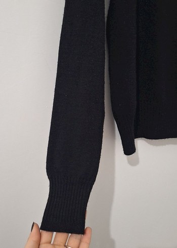 Siyah Boğazlı Kadın Triko Kazak - Görsel 2