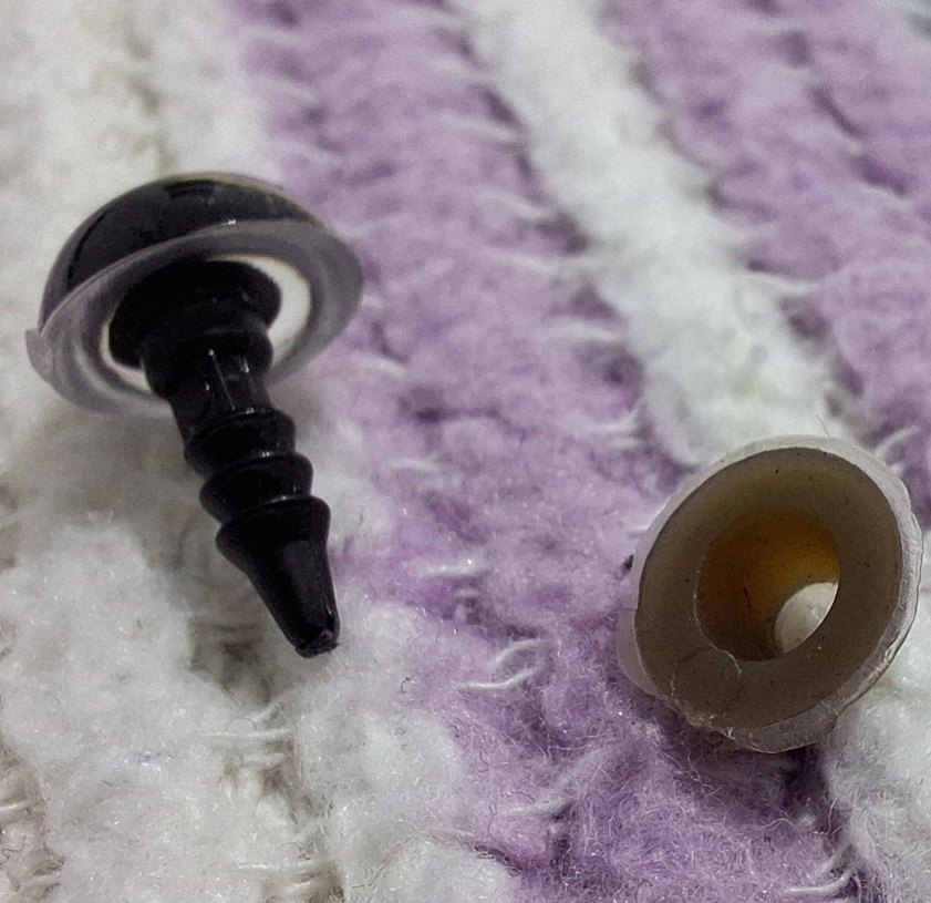 Siyah kenarları şeffaf amigurumi gözü emniyet tıpalı - Görsel 2