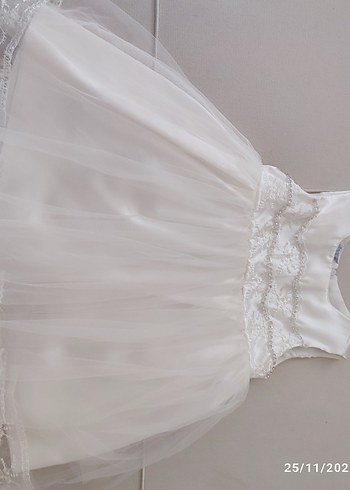 Dantel Detaylı Beyaz Kız Elbisesi - Görsel 2