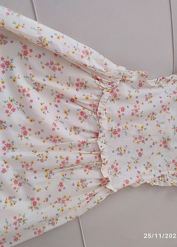 LC Waikiki Bebek Çiçekli Pamuklu Gömlek - Görsel 3