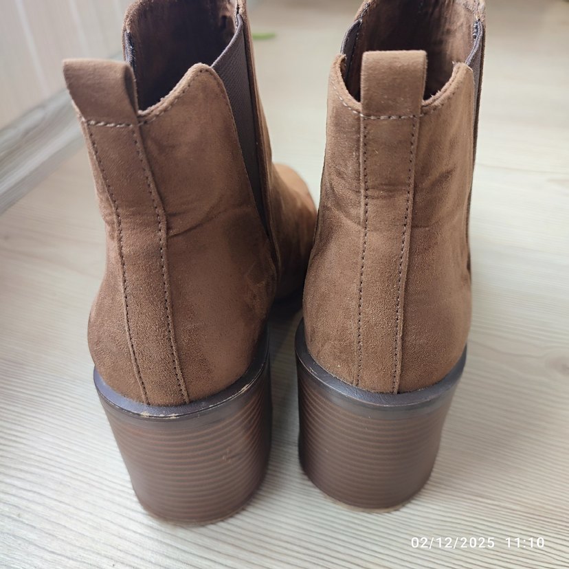 kahverengi Süet Kadın Dolgu Topuklu Bot - Görsel 4