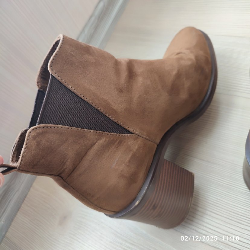 kahverengi Süet Kadın Dolgu Topuklu Bot - Görsel 5