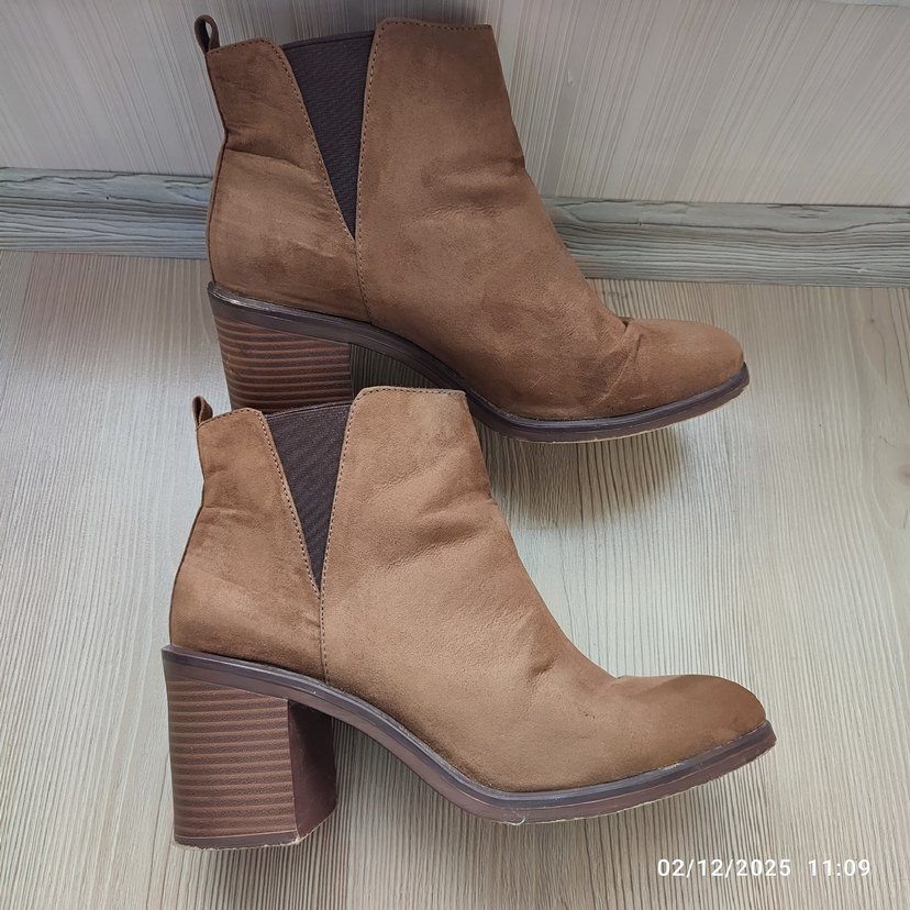 kahverengi Süet Kadın Dolgu Topuklu Bot - Görsel 2