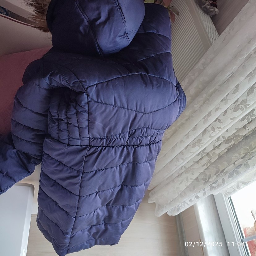 Kürklü Mavi Kadın Kışlık Mont - Görsel 5