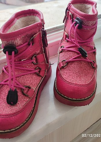 Kız Çocuk Pembe Kauçuk Botlar Velcro - Görsel 5