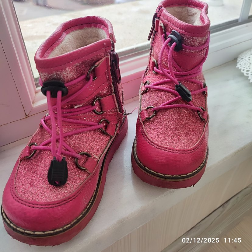 Kız Çocuk Pembe Kauçuk Botlar Velcro - Görsel 5