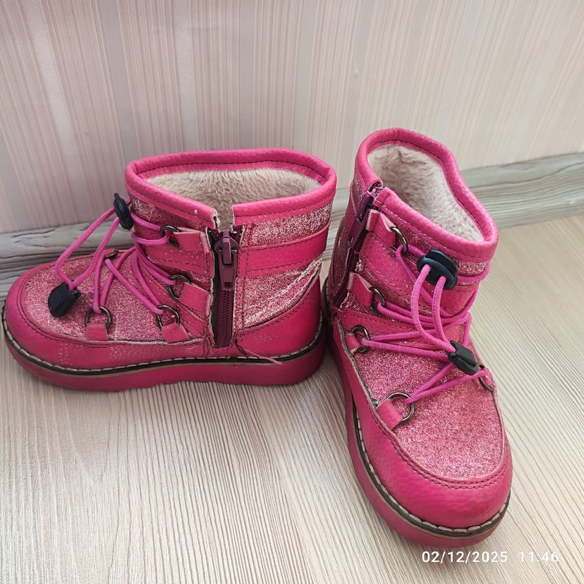 Kız Çocuk Pembe Kauçuk Botlar Velcro - Görsel 4