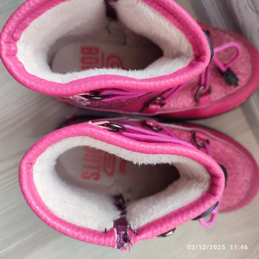 Kız Çocuk Pembe Kauçuk Botlar Velcro - Görsel 3